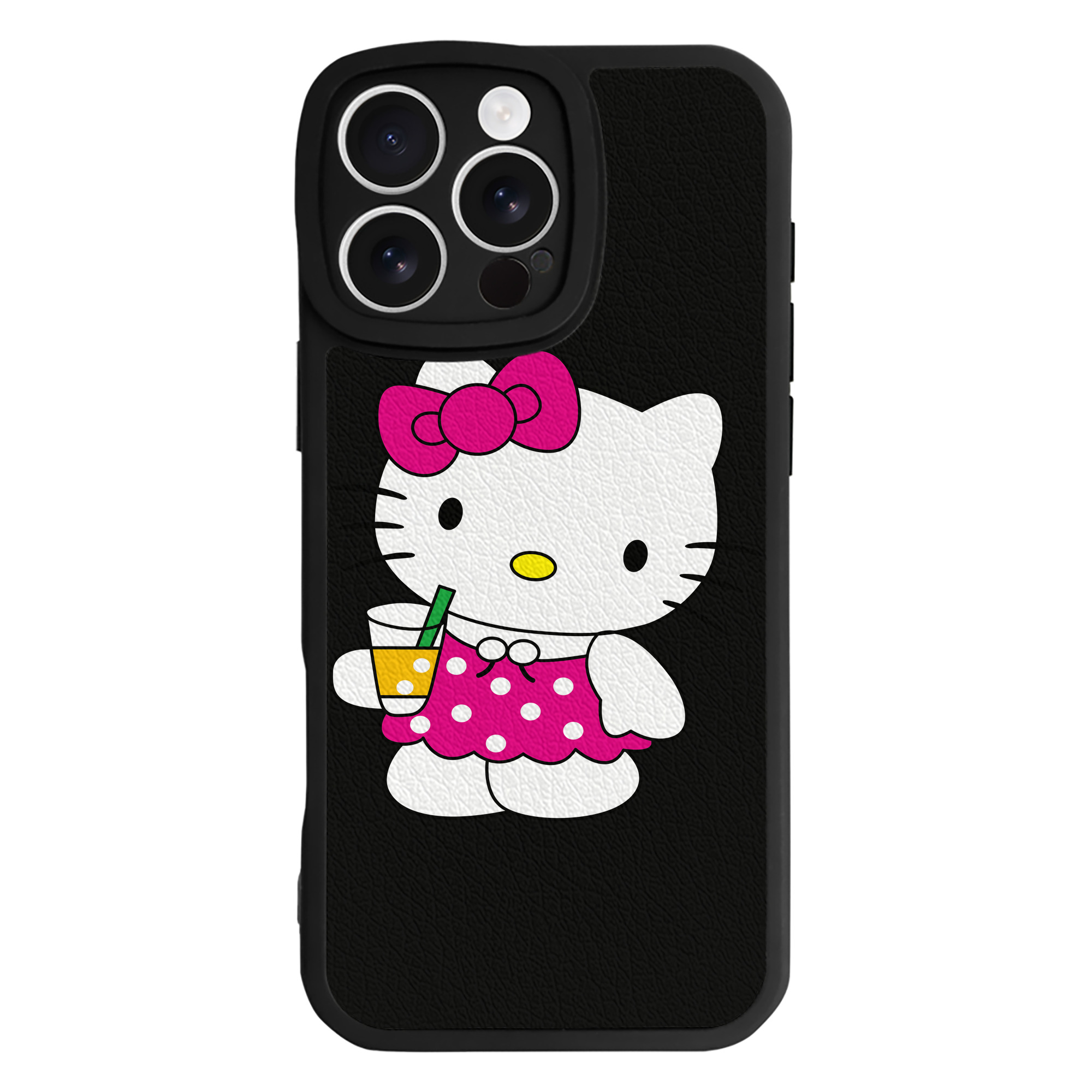 （画像用） Hello Kitty ハローキティ 【iPhone 16シリーズ対応】シリコンスマホケース（レザー調） 材質：シリコン